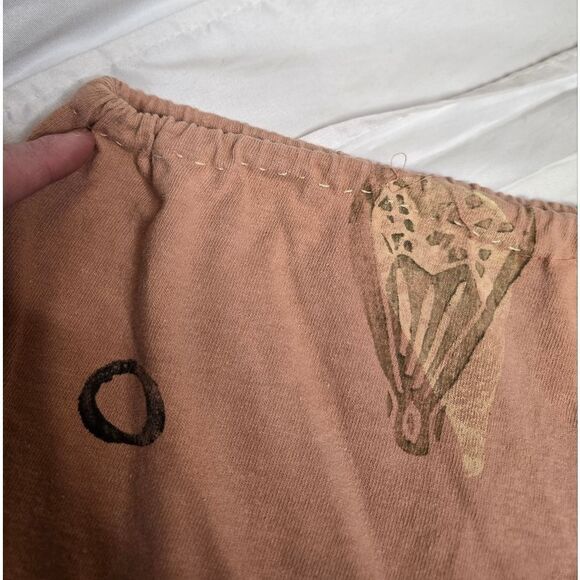 BLUE FISH seashell hand printed drawstring wide leg cropped pajama pants XL - Picture 7 of 12